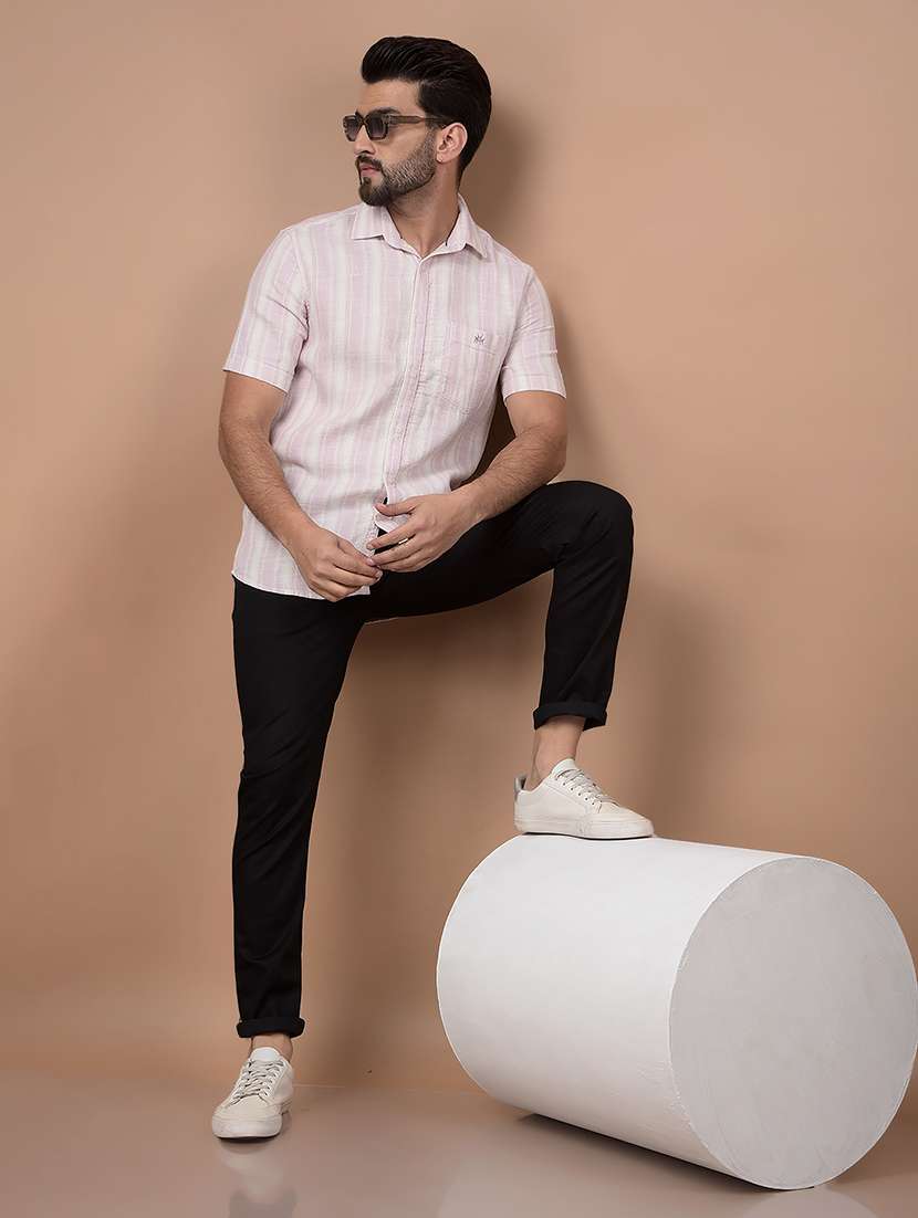 men solid mid rise slim fit chinos casual trouser - 21881407 -  Standard Image - 5