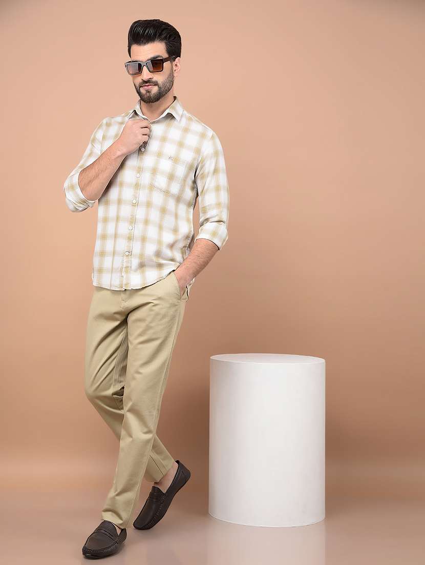 men solid mid rise regular fit chinos casual trouser - 21881409 -  Standard Image - 5