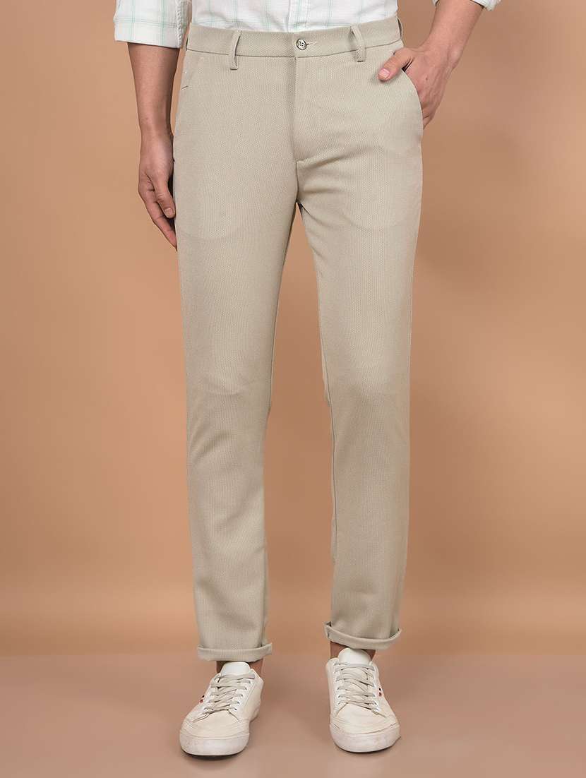 men solid mid rise slim fit chinos casual trouser - 21881411 - Zoom Image - 0