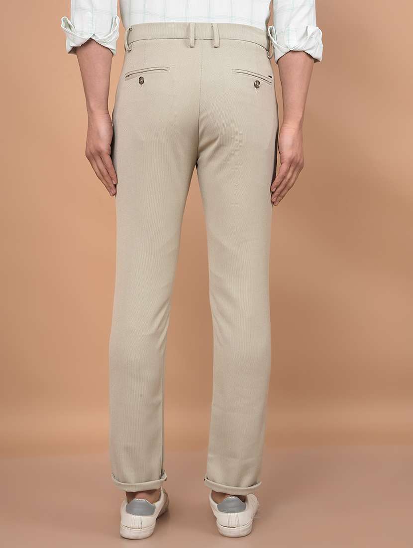 men solid mid rise slim fit chinos casual trouser - 21881411 - Standard Image - 3