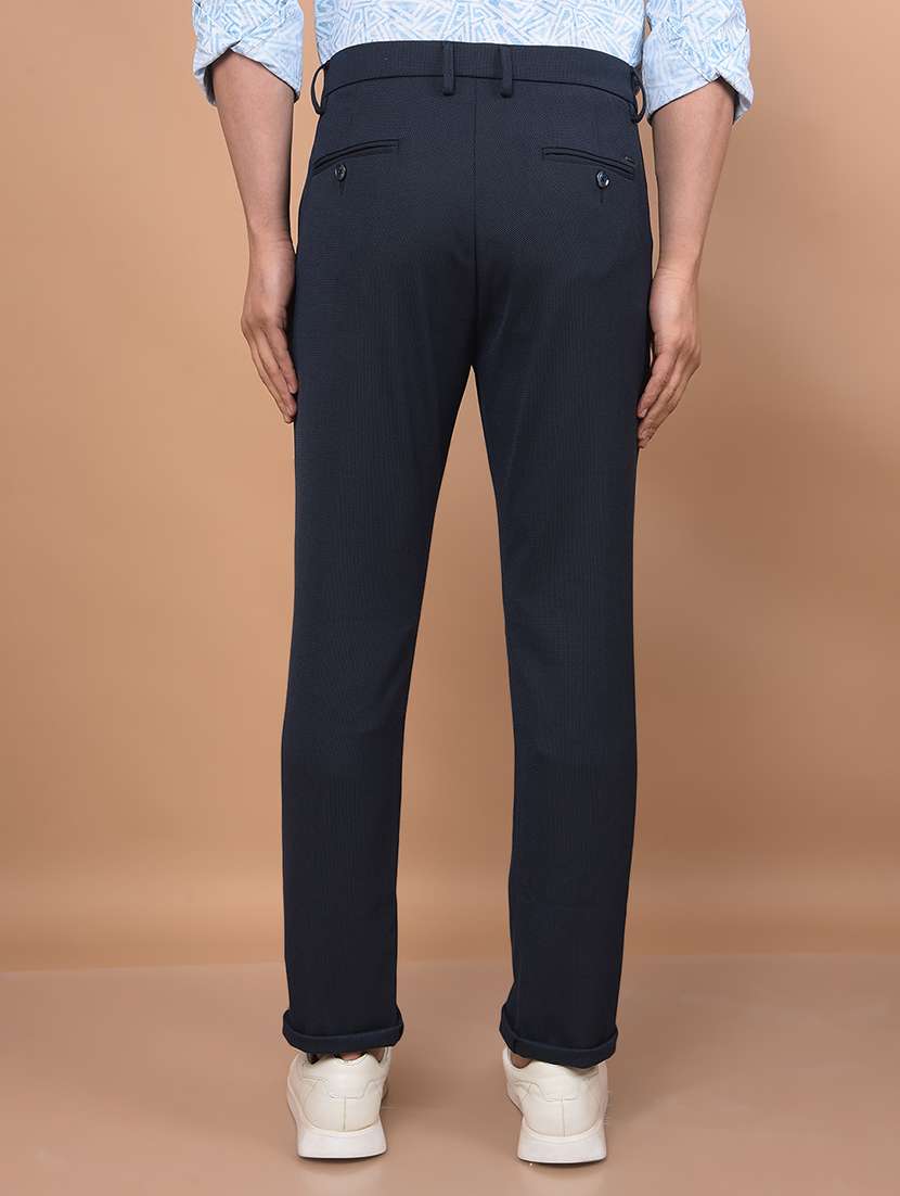 Men Solid Mid Rise Slim Fit Chinos Casual Trouser - 21881412 -  Standard Image - 3