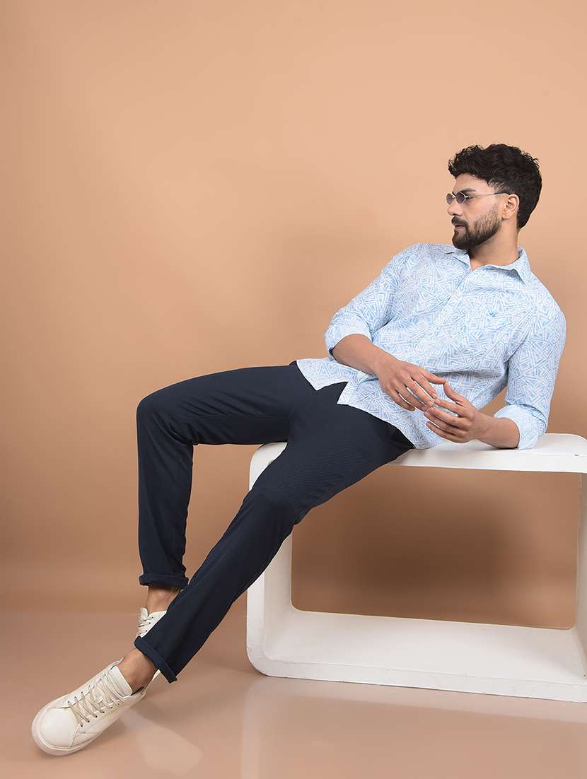 Men Solid Mid Rise Slim Fit Chinos Casual Trouser - 21881412 -  Standard Image - 5