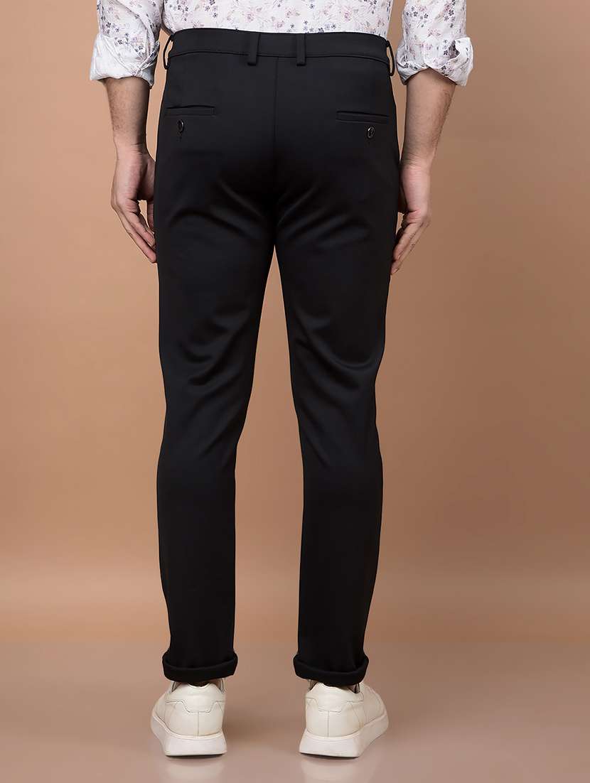 men solid mid rise slim fit chinos casual trouser - 21881414 -  Standard Image - 3