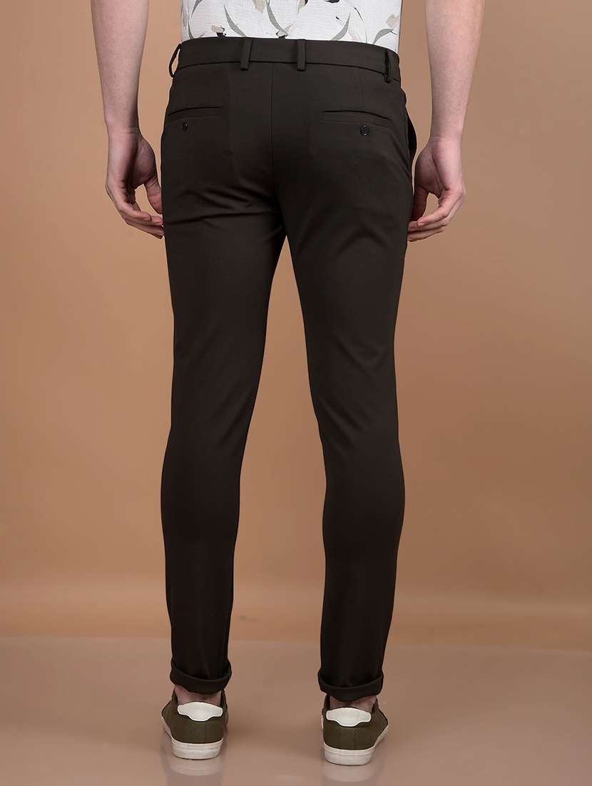 men solid mid rise slim fit chinos casual trouser - 21881416 -  Standard Image - 3