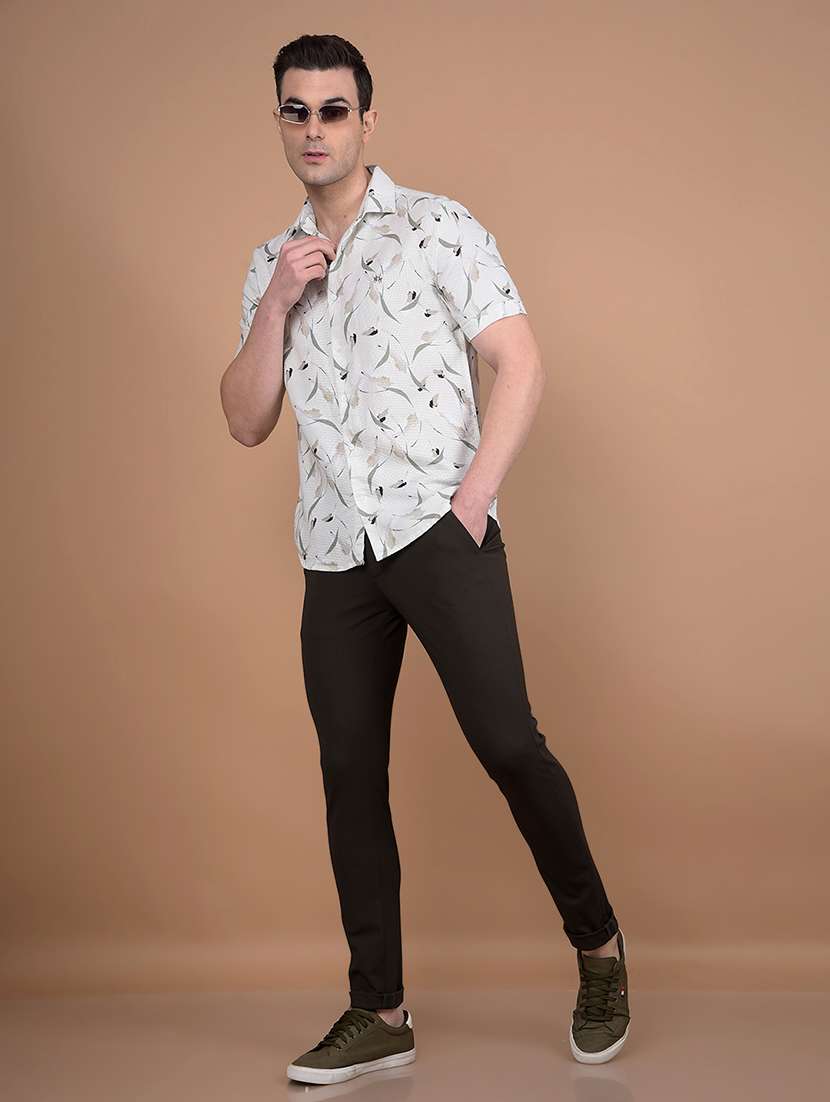 men solid mid rise slim fit chinos casual trouser - 21881416 -  Standard Image - 5