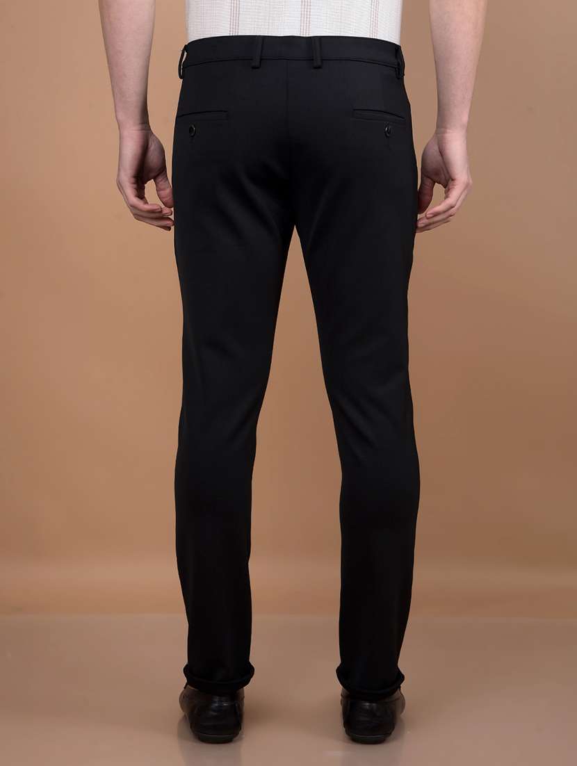 men solid mid rise slim fit chinos casual trouser - 21881417 -  Standard Image - 3