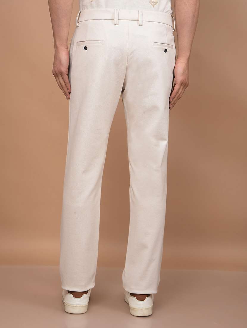 men solid mid rise slim fit chinos casual trouser - 21881425 -  Standard Image - 3