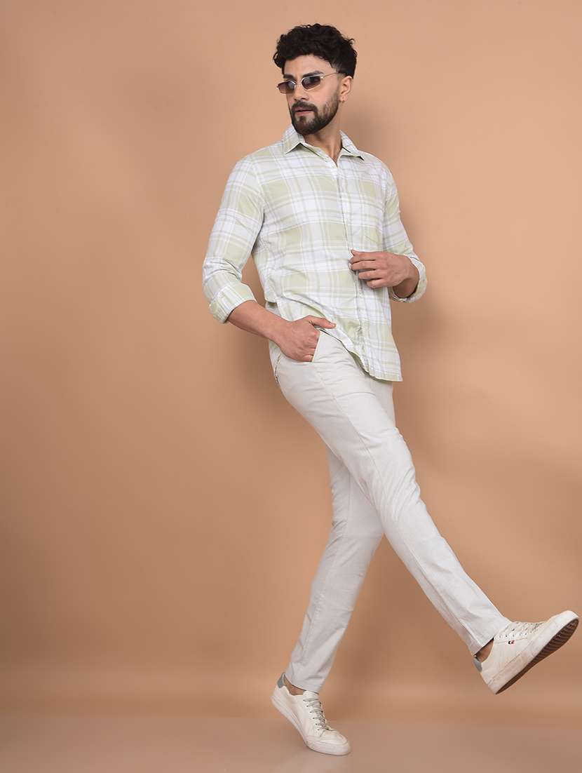 men solid mid rise slim fit chinos casual trouser - 21881426 - Standard Image - 5