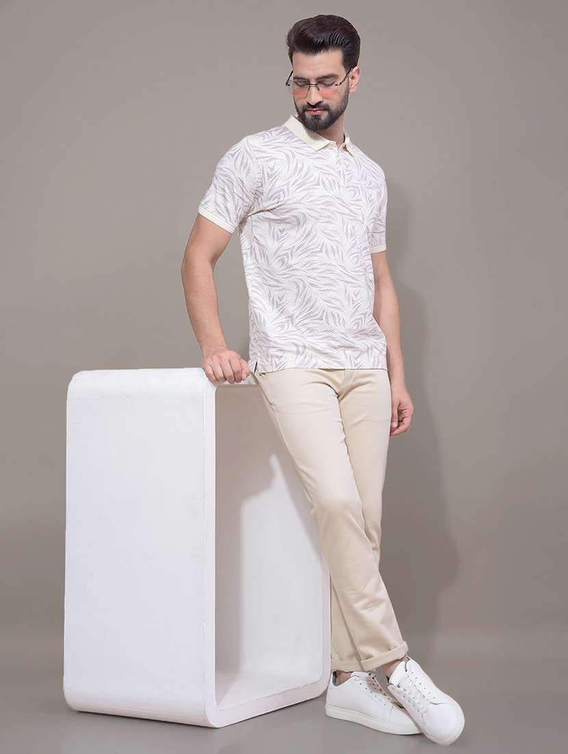 men printed short sleeve slim fit polo t-shirt - 21881439 -  Standard Image - 5