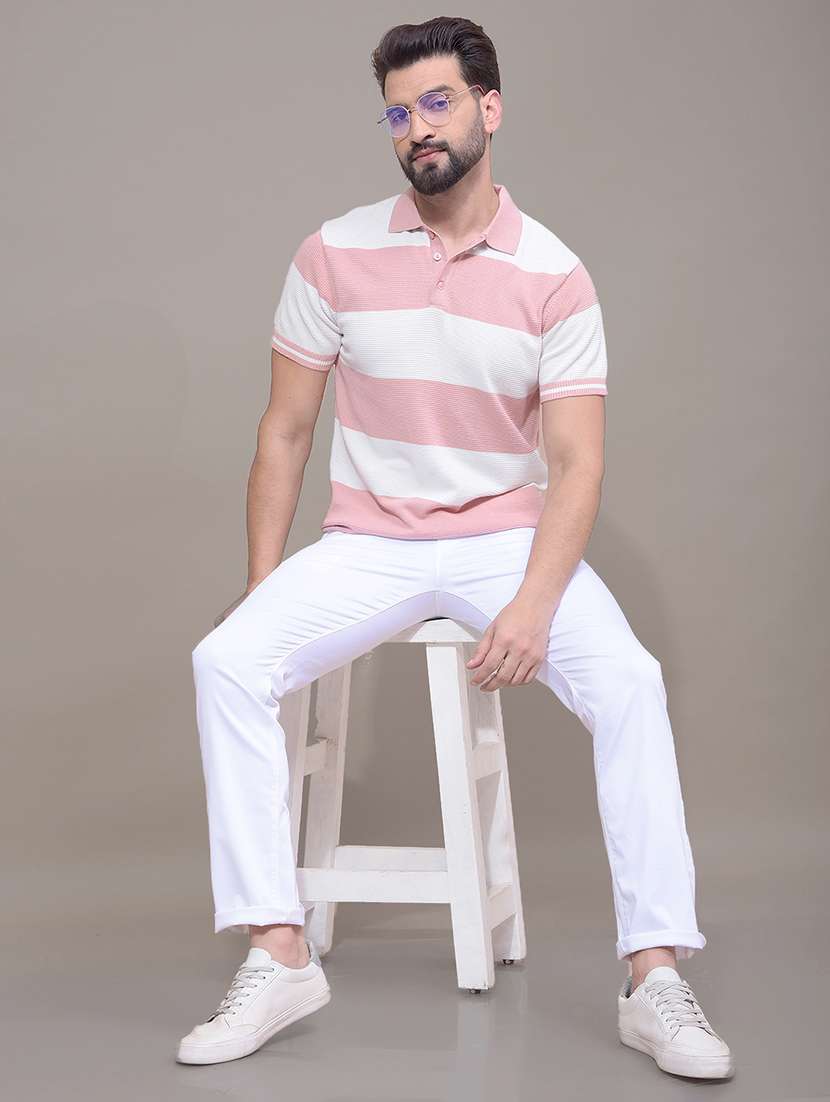men striped short sleeve slim fit polo t-shirt - 21881457 -  Standard Image - 5