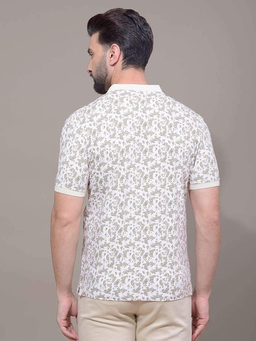 men printed short sleeve slim fit polo t-shirt - 21881459 -  Standard Image - 3