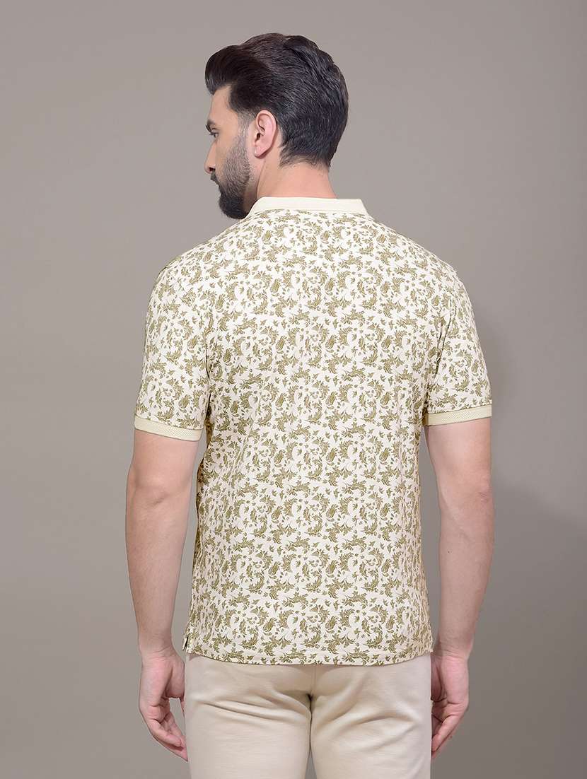 men printed short sleeve slim fit polo t-shirt - 21881459 -  Standard Image - 3
