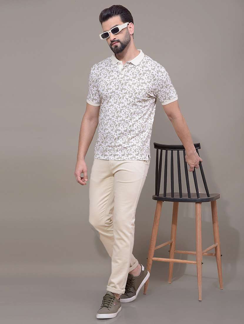 men printed short sleeve slim fit polo t-shirt - 21881459 -  Standard Image - 5