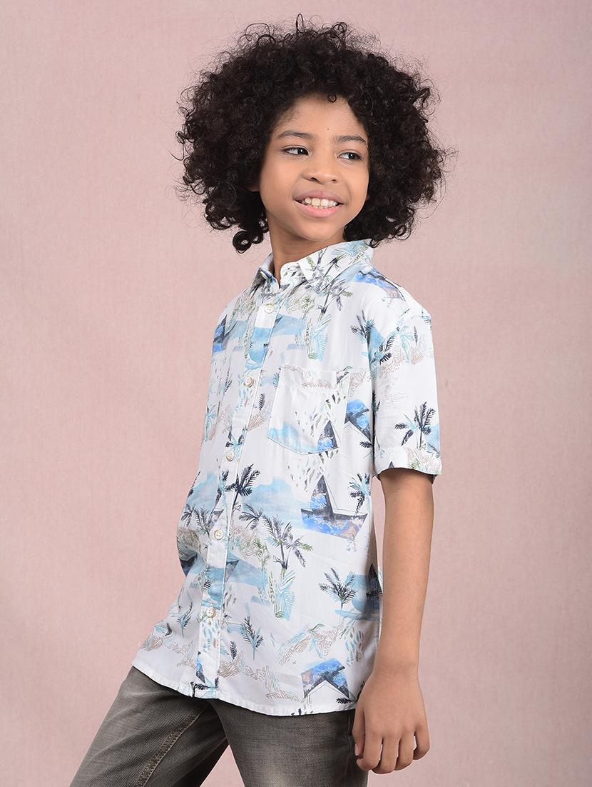 boys printed collared casual shirt - 21881477 - Standard Image - 3