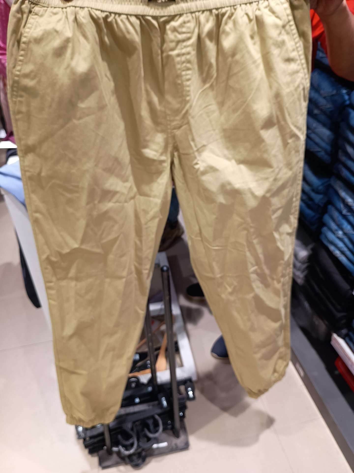 khaki twill joggers - 21881483 -  Zoom Image - 0