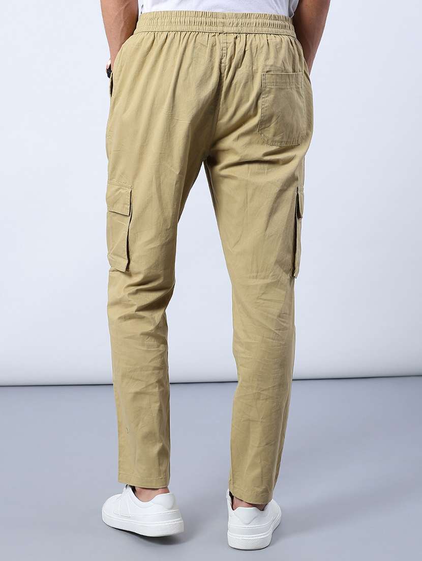 men solid mid rise regular fit cargo - 21881485 -  Standard Image - 3