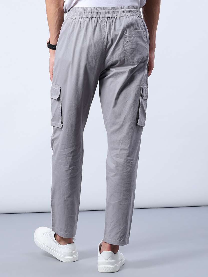 men solid mid rise regular fit cargo - 21881486 -  Standard Image - 3