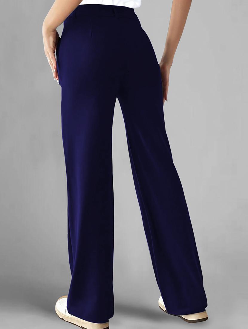 women solid high rise straight trouser - 21881589 - Standard Image - 3