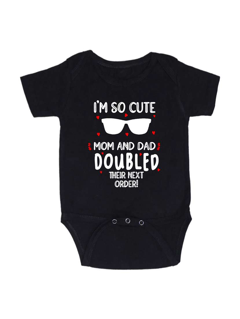 kids typographic short sleeve romper