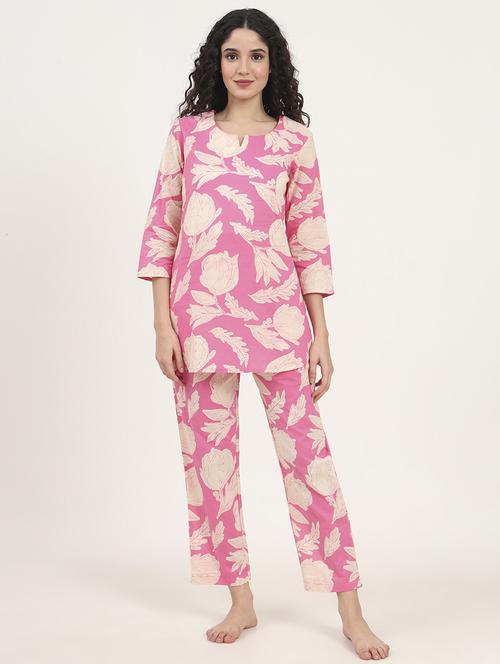 women printed nightwear pyjama set - 21881660 -  Standard Image - 0