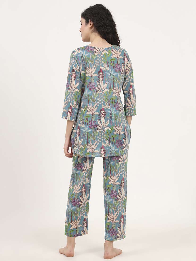 women printed nightwear pyjama set - 21881663 - Standard Image - 3