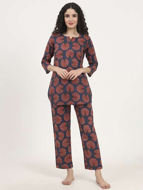 women printed nightwear pyjama set - 21881664 - Standard Image - 0