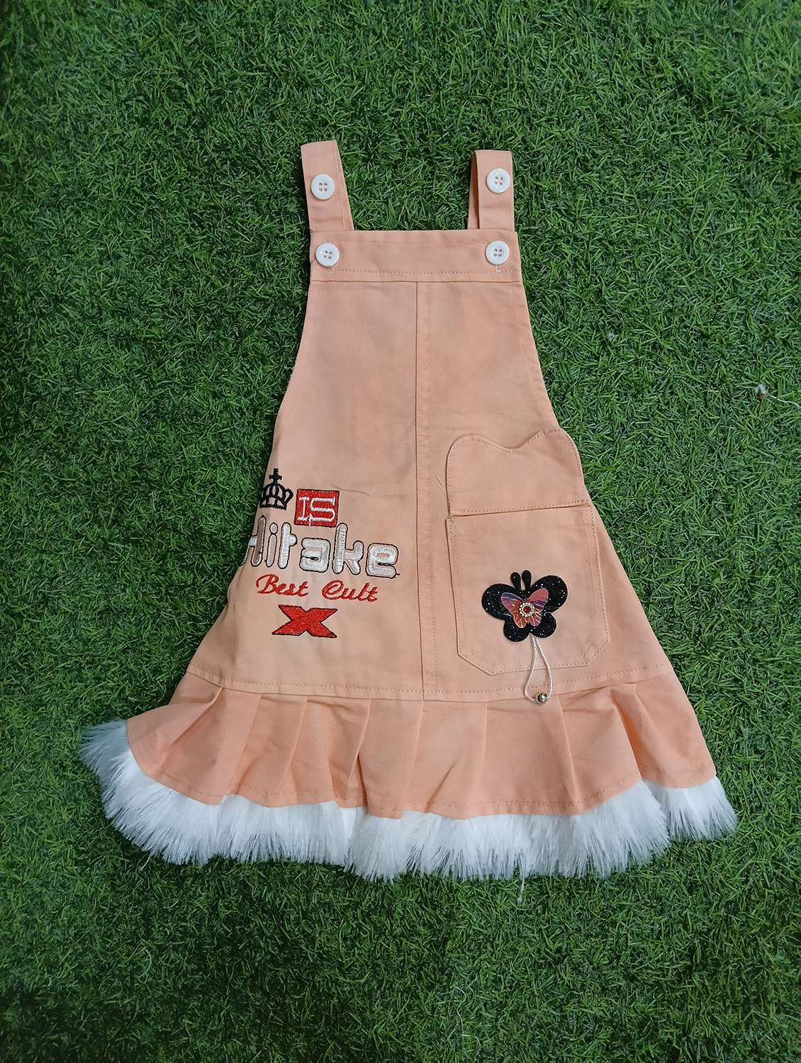 girls printed adjustable strap dungaree dress - 21881682 - Standard Image - 3