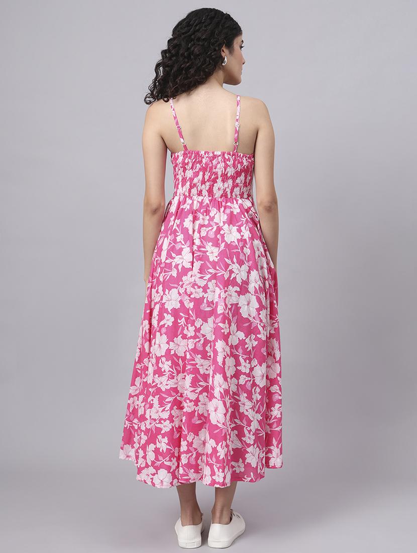women printed shoulder strap fit & flare dress - 21881699 - Standard Image - 3