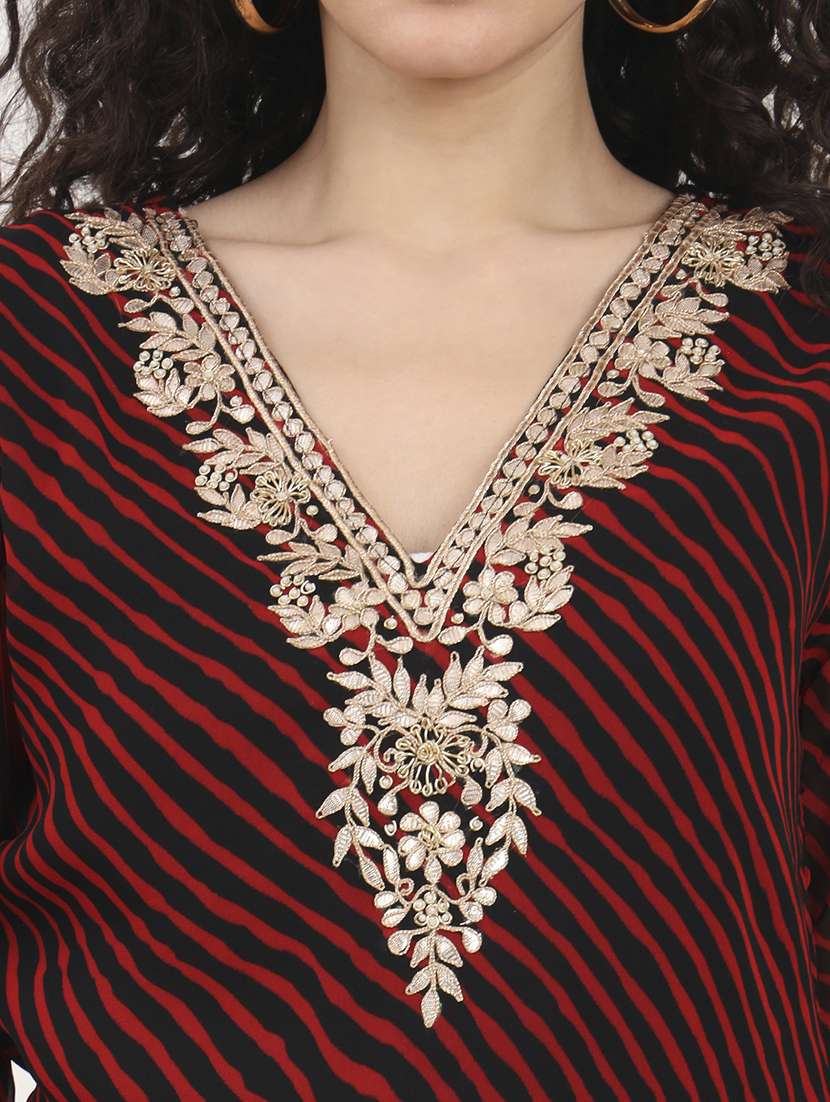women embellished bell sleeves straight kurti - 21881706 - Standard Image - 5