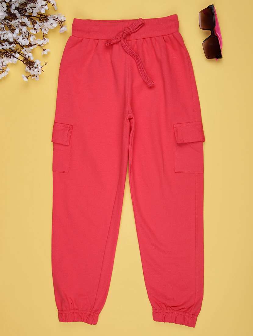 girls solid mid rise cargo