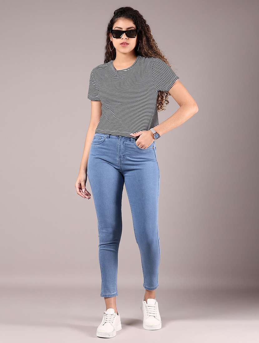 women solid high rise slim fit jean - 21881842 - Standard Image - 5