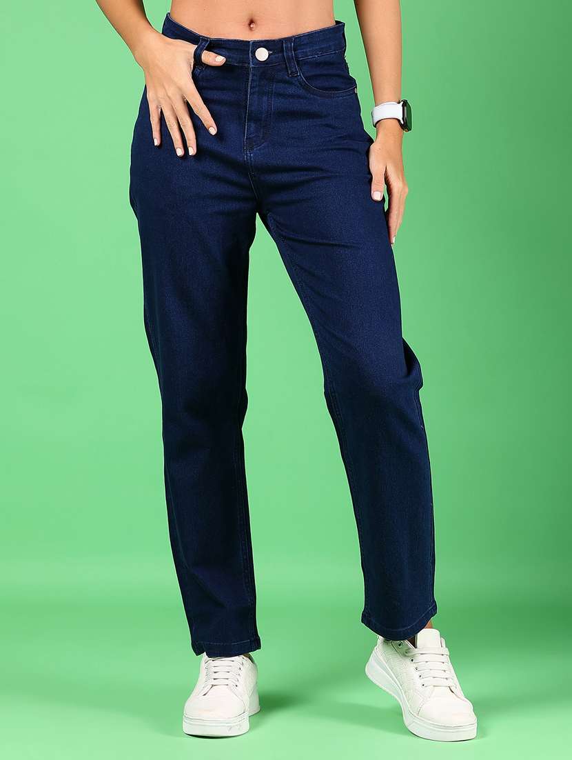 women solid mid rise straight fit jean - 21881843 -  Zoom Image - 0