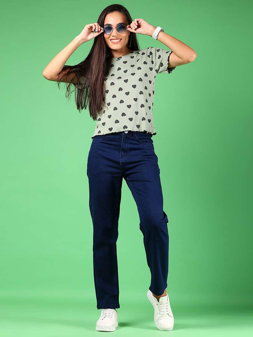 women solid mid rise straight fit jean - 21881843 - Standard Image - 5