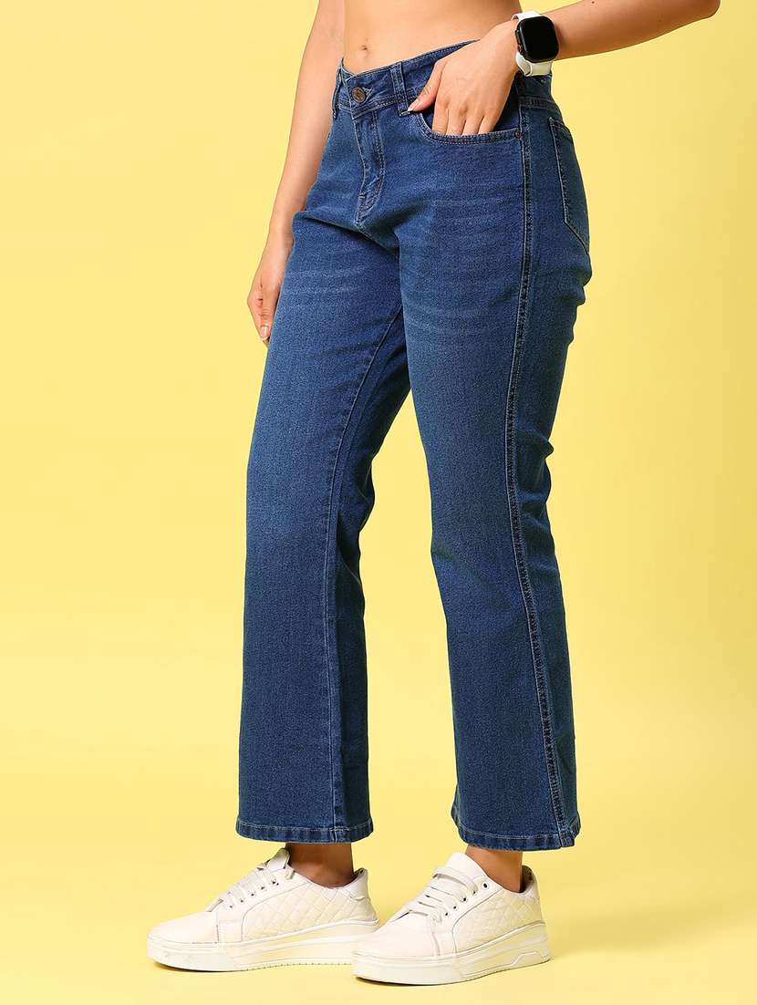 women solid mid rise bootcut jean - 21881849 -  Standard Image - 3