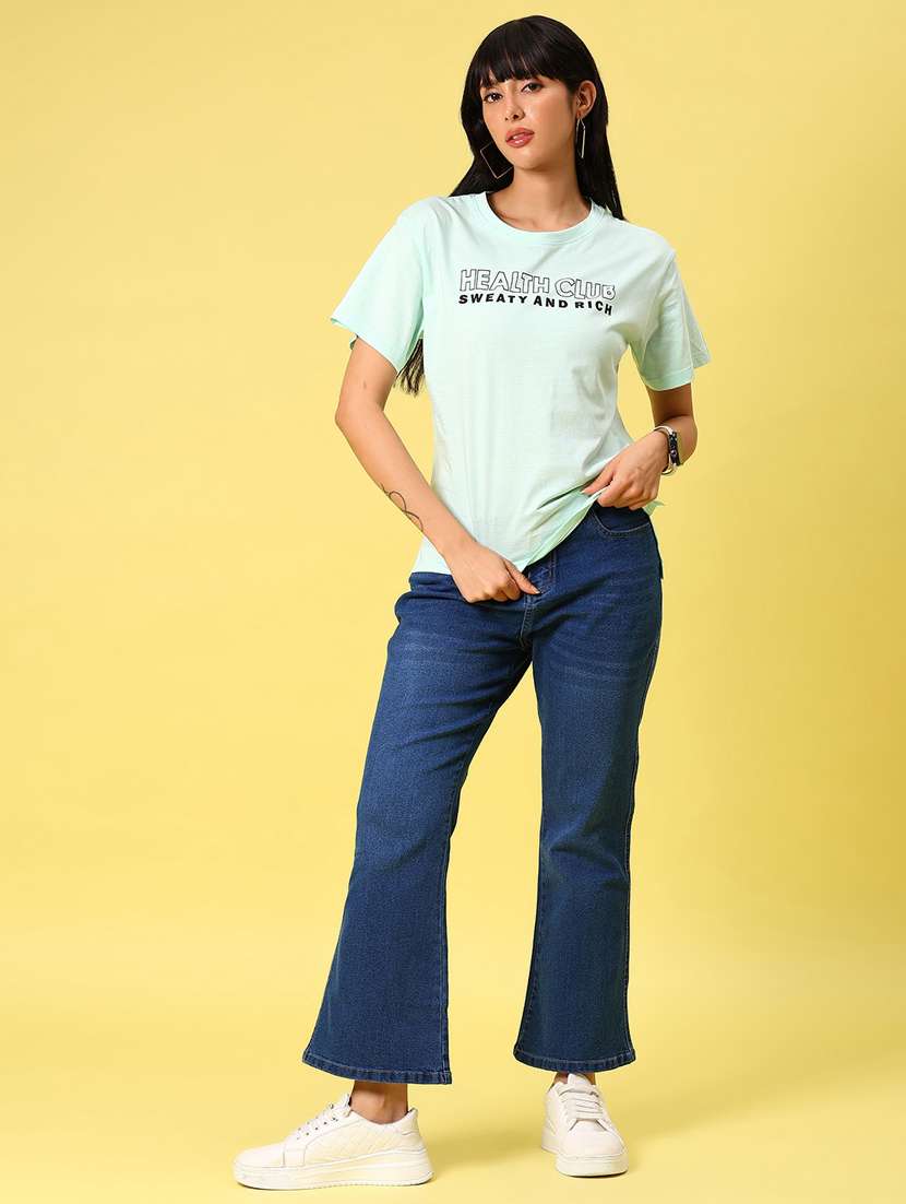 women solid mid rise bootcut jean - 21881849 -  Standard Image - 5