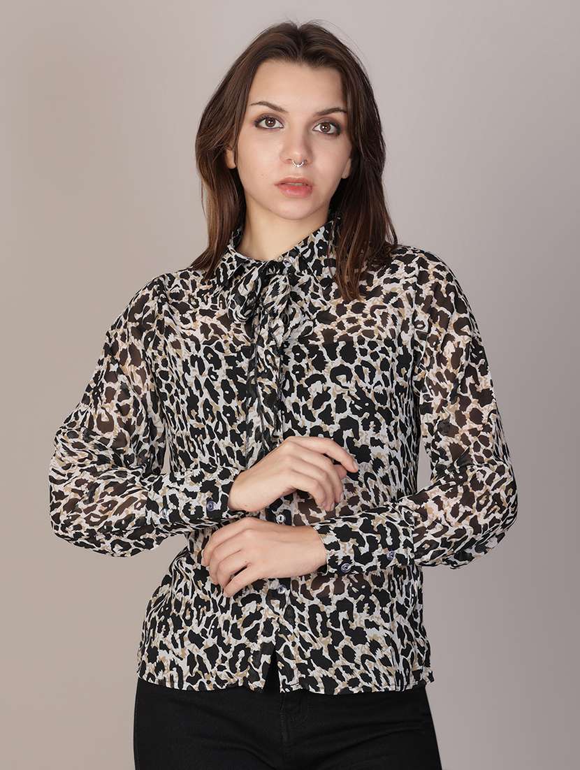 women animal printed long sleeve regular fit shirt - 21881850 -  Zoom Image - 0