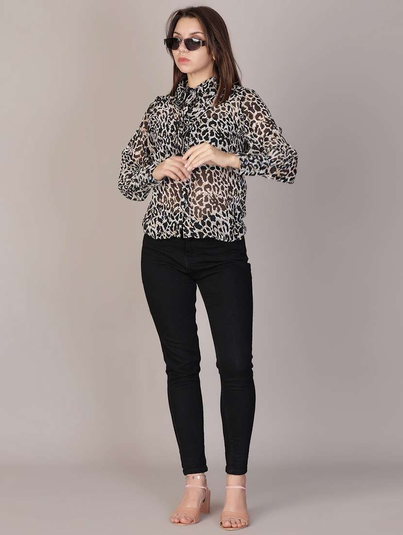 women animal printed long sleeve regular fit shirt - 21881850 -  Standard Image - 5