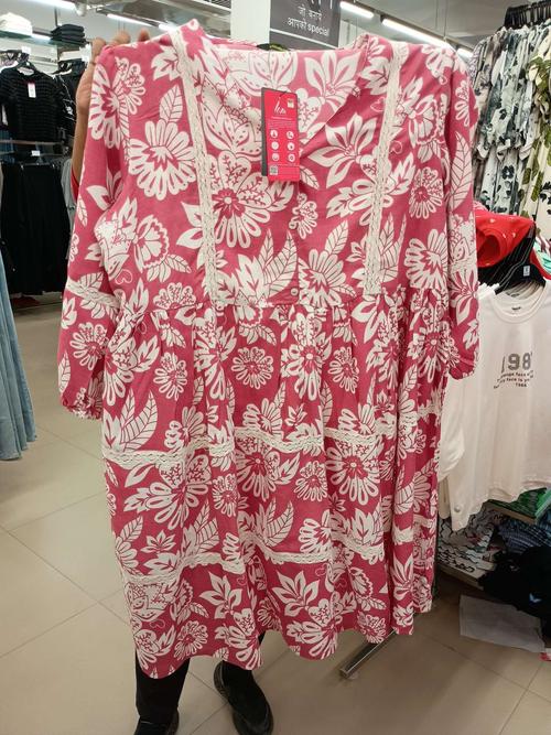 pink rayon ethnic dress - 21881899 - Standard Image - 0