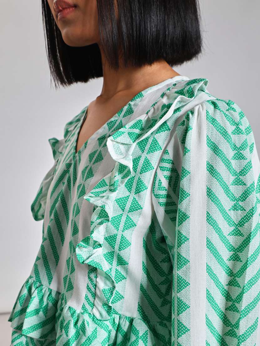 women self design puff sleeve top - 21881907 -  Standard Image - 5