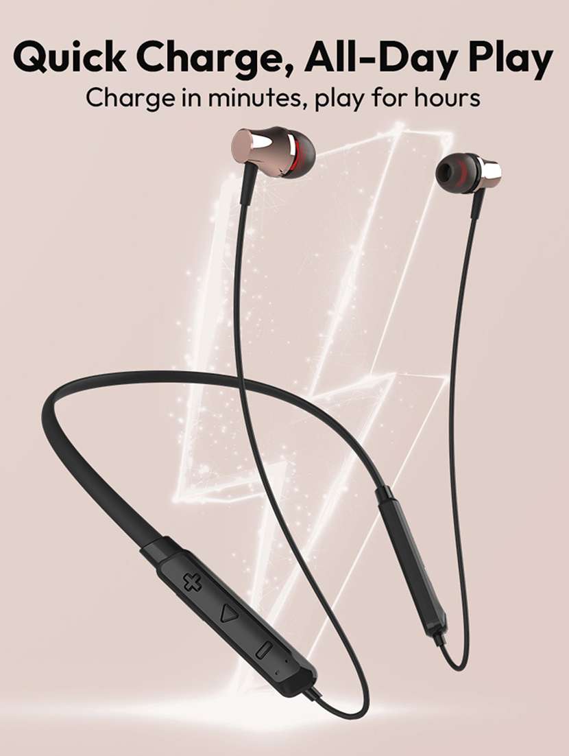 snapup musique b313 bluetooth wireless neckband (metallic black) - 21882701 -  Standard Image - 5