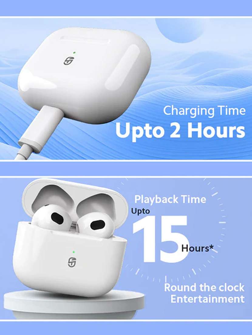 snapup snapods c300 true wireless semi-in-ear earbuds (white) - 21882710 -  Standard Image - 5