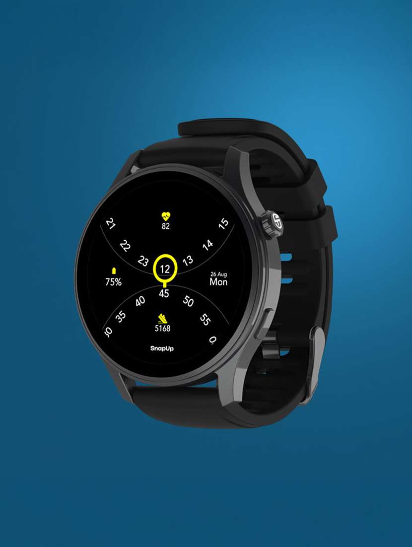 snapup elite bluetooth calling round dial metallic smartwatch (electric black) - 21882714 -  Standard Image - 5