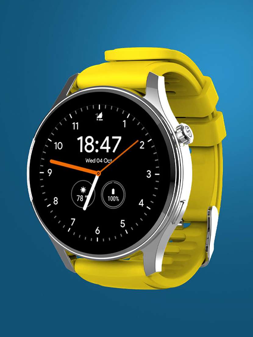 snapup elite bluetooth calling round dial metallic smartwatch (silver yellow) - 21882715 -  Standard Image - 5