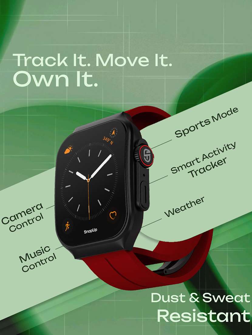 snapup arc x bluetooth calling curved amoled smartwatch (black red) - 21882721 -  Standard Image - 3