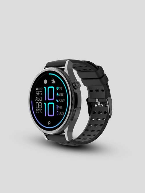 snapup luna x bluetooth calling super amoled round smart watch (electric black) - 21882722 -  Standard Image - 0