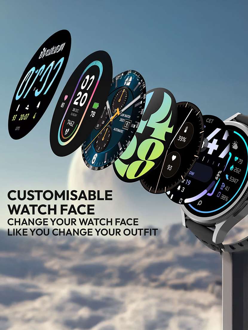 snapup luna x bluetooth calling super amoled round smart watch (electric black) - 21882722 -  Standard Image - 3