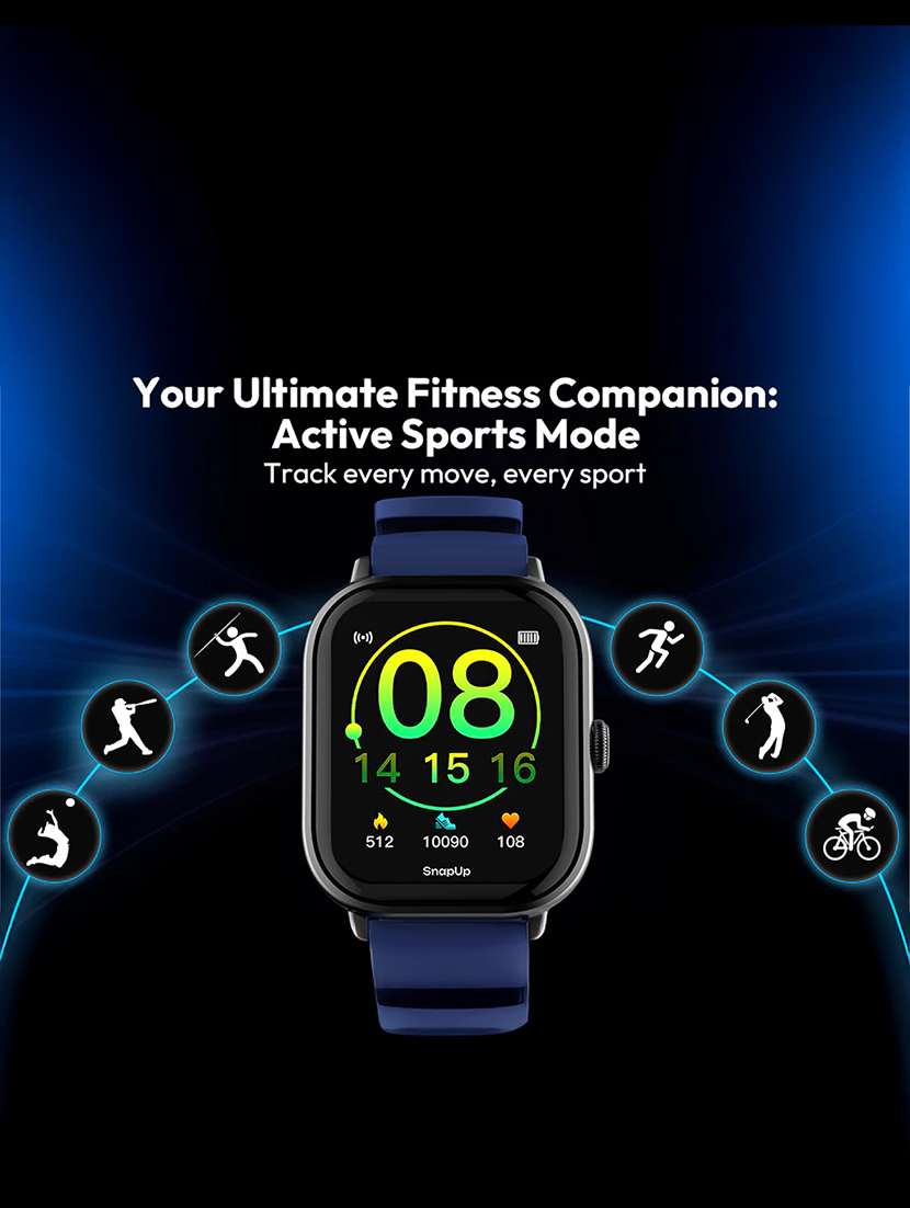 snapup horizon go bluetooth calling smartwatch (jet black) - 21882727 -  Standard Image - 3