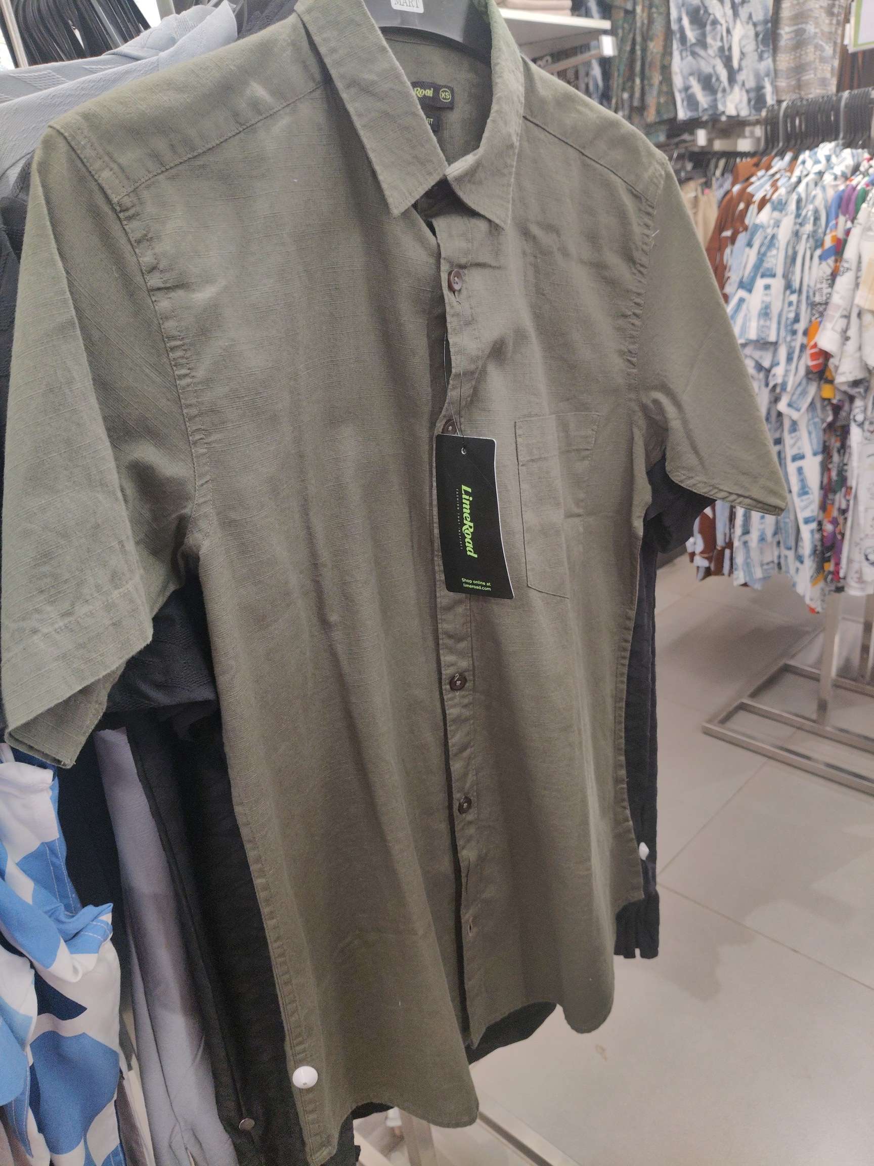 olive cotton casual shirt - 21885257 - Zoom Image - 0