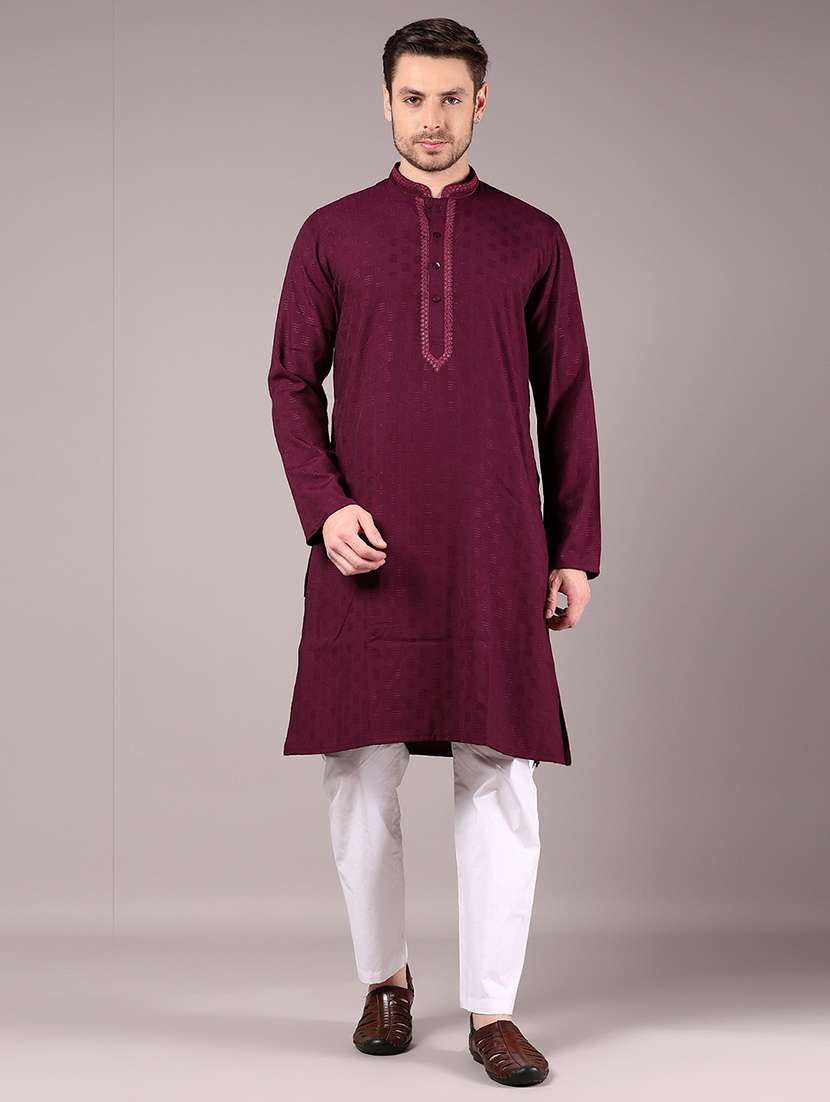 men long sleeve kurta and pyjama set