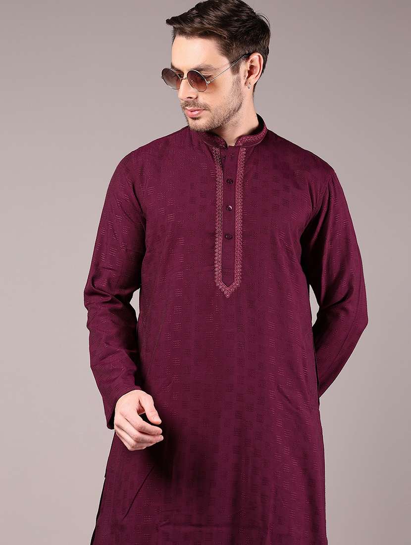 men long sleeve kurta and pyjama set - 21885304 -  Standard Image - 5